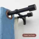 Double Curtain Rods 28-48 Inch, Matte Black Metal, Adjustable, Telescoping, Wall Mounted, Holds Up to 30lb