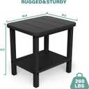 Patio Side Table, Outdoor HDPE Adirondack End Table for Patio,Outdoor Side Table for Backyard, Garden, Pool, Lawn,Black