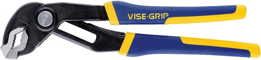 IRWIN VISE-GRIP Tools GrooveLock Pliers, V Jaw, 6-inch (4935351), Black, Blue Yellow, Silver, 6"