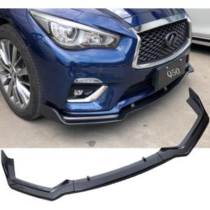 MUCO 3PCS New Front Bumper Front Lips Compatible with Infiniti Q50 Sport 2018 2019 2020 2021 2022 2023 Car Front Spoiler-Gloss Black Sport Front Spoiler Only Q50 Sport