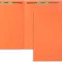 50 Orange Fastener File Folders - 1/3 Cut Reinforced Tab - Durable 2 Prongs Bonded Fastener Designed to Organize Standard Medical Files, Office Reports - Letter Size, Orange, 50 Pack