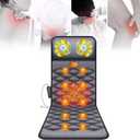 Electric Massage Mattress MatFull Body Electric Massage Mat with Shiatsu Kneading Massage Heads, Foldable Full Body Massager Cushion with 9 Modes 10 Vibration Motors for Pain Relief