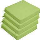 JMGBird Outdoor Chair Cushions Set of 4, Water Resistant Seat Cushions 19 x 19 Inch with Ties Outdoor Cushions for Patio Furniture (Green)