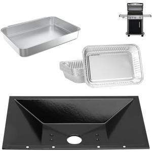 DcYourHome 99250 Grill Grease Tray with Catch Pan for Weber Spirit 300 Series(2007-2012) & Spirit 700, 6415 Aluminum Liners for Weber E-310,SP-320,E-320, for Genesis 1000 2000 3000,Silver B/C,Gold B/C