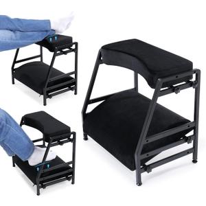 BALAPET Adjustable Double Step Footrest, High-Density Foam with Sturdy Iron Frame Foot Rest Under Desk for Office, Ergonomic Footrest with Washable Cover for Desk Work Office Life, Home