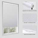 No Drill Cellular Shades for Indoor Windows, Thermal Insulating & Noise Reducing Honeycomb Blinds, Free Stop Cordless Blackout Shades, White, 35" W x 64" H