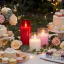 VIHOSE 3 Pack Flameless LED Pillar Candles, Real Wax Flickering Battery Operated Candles, 3"x4" 5" 6", Wedding Decorations, Table Centerpieces, Bridal Shower & Reception Decor