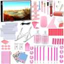 NLXCXUCY 244Pcs Diamond Art Accessories Kit All-Inclusive Diamond Painting Tool Set with A3 Diamond Painting Light Pad,Diamond Art Sealer Glue, Diamond Correction Pens, Storage Box for DIY Craft