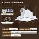 12" Ultra Quiet Bathroom Exhaust Fan with 6500K LED Light, 1.0 Sone 120 CFM, 10x10 Mount, 1500 LM Ceiling Ventilation Fan, Energy Efficient (6500K LED-W)