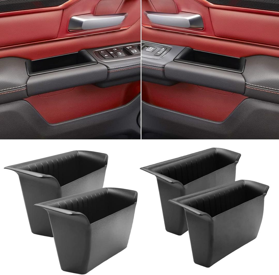 TTCR-II for Ram 1500 Door Side Organizer Tray 2019 2020 2021 2022 2023 2024 2025, for Ram 1500 Door Pocket Insert 4 Pcs (Does not fit 2500 3500