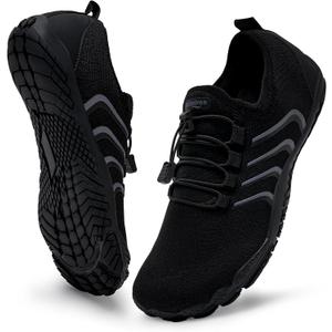 WateLves Barefoot Water Shoes for Women Men Quick Dry Aqua Swim Shoes for Outdoor Fishing Beach Pool Boat Surfing Walking (8 Women/6.5 Men, Black)