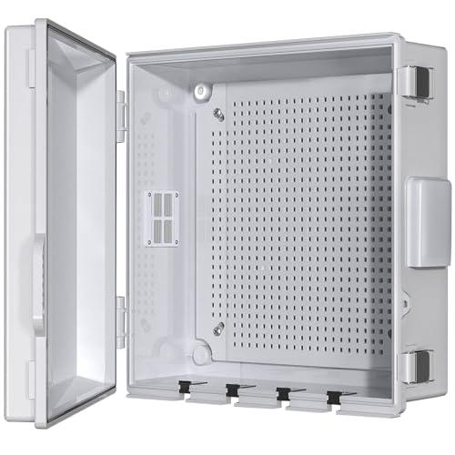 ANIMACYN Electrical Junction Box, Ventilated Design, Cable Grommets, Indoor/Outdoor Use with Mounting Panel & Hinged Cover. Waterproof IP 65. (Grey Cover, 13"x13"x5.1")