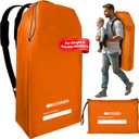 ONGUARD Waterproof Single and Double Stroller Bag for Airplane - Travel Stroller Cover for Air Travel and Storage - Gate Check Bag Backpack- Baby Airplane Essentials - Orange