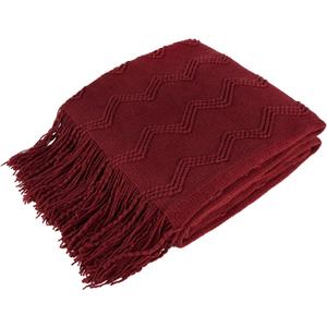 PAVILIA Maroon Red Knit Throw Blanket for Couch Bed, Soft Knitted Farmhouse Sofa Throw for Living Room, Lightweight Decorative Fall Throw Blanket for Chair, Outdoor Textured Boho Blanket, 50x60