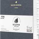 Stone Recipe Journal – 25 x 19 cm Waterproof Paper, 192 Lined Pages with A–Z Index, Conversions & Seasonal Produce, Durable Cotton Cloth Hardcover, Eco-Friendly Kitchen Notebook