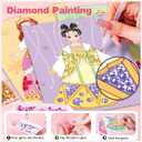 Art Craft Activity for Kids, Paper Craft Kits - Paper Makeup DIY Girls Toy Kit with Diamond Painting & Princess Dress Up Set, Christmas Gifts Ideal Birthday Party Gift for Girls Ages 4 5 6 7 8+