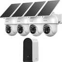 ANSQUE Home Security Cameras Wireless Outdoor, Solar Powered, 4-Cam System