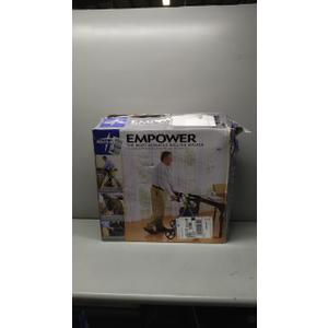 Medline Premium Empower Folding Mobility Rollator Walker with Memory Foam Seat, Black & Blue, 300 lb. Weight Capacity, 8 Wheels, Cupholder, Rolling Walker for Mobility Impairment, Adjustable Handles