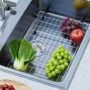 ARCCI Sink Bottom Grid 28"x 15", Stainless Steel Sink Protector with Centered Drain & Round Corner Radius, One-Piece Sink Grate with Hole Cover for Kitchen Single Sink Bowl