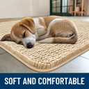 Smiry Dog Door Mat for Muddy Paws 59x24, Absorbs Moisture and Dirt Doormat, Non-Slip Washable Quick Dry Chenille Front Door Mat Indoor Entrance, Entryway Carpet for Inside Floor, Beige
