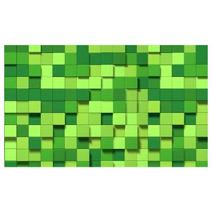 ZZBYSM 6X4FT Cube Pattern Photo Backdrop Green Square Party Photography Background Event Decoration Backdrop Cartoon Theme Birthday Party Wedding BY316