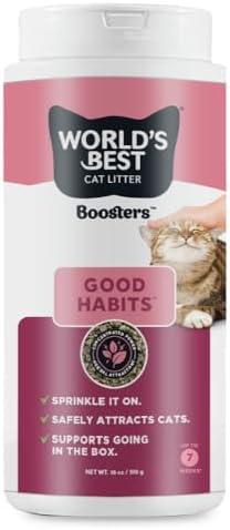 WORLD'S BEST CAT LITTER® Boosters™ Good Habits™ | Natural and Sustainable Cat Litter Additive | Attracts Your Cat to The Litter Box and Helps Avoid Accidents | Plant-Based Attractant | 18 oz Canister
