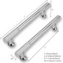 2 Pack 5 Inch(128mm) Hole Center Polished Chrome Cabinet pulls Kitchen Handles Solid Heavy Duty Cabinet Pull Kitchen Hardware