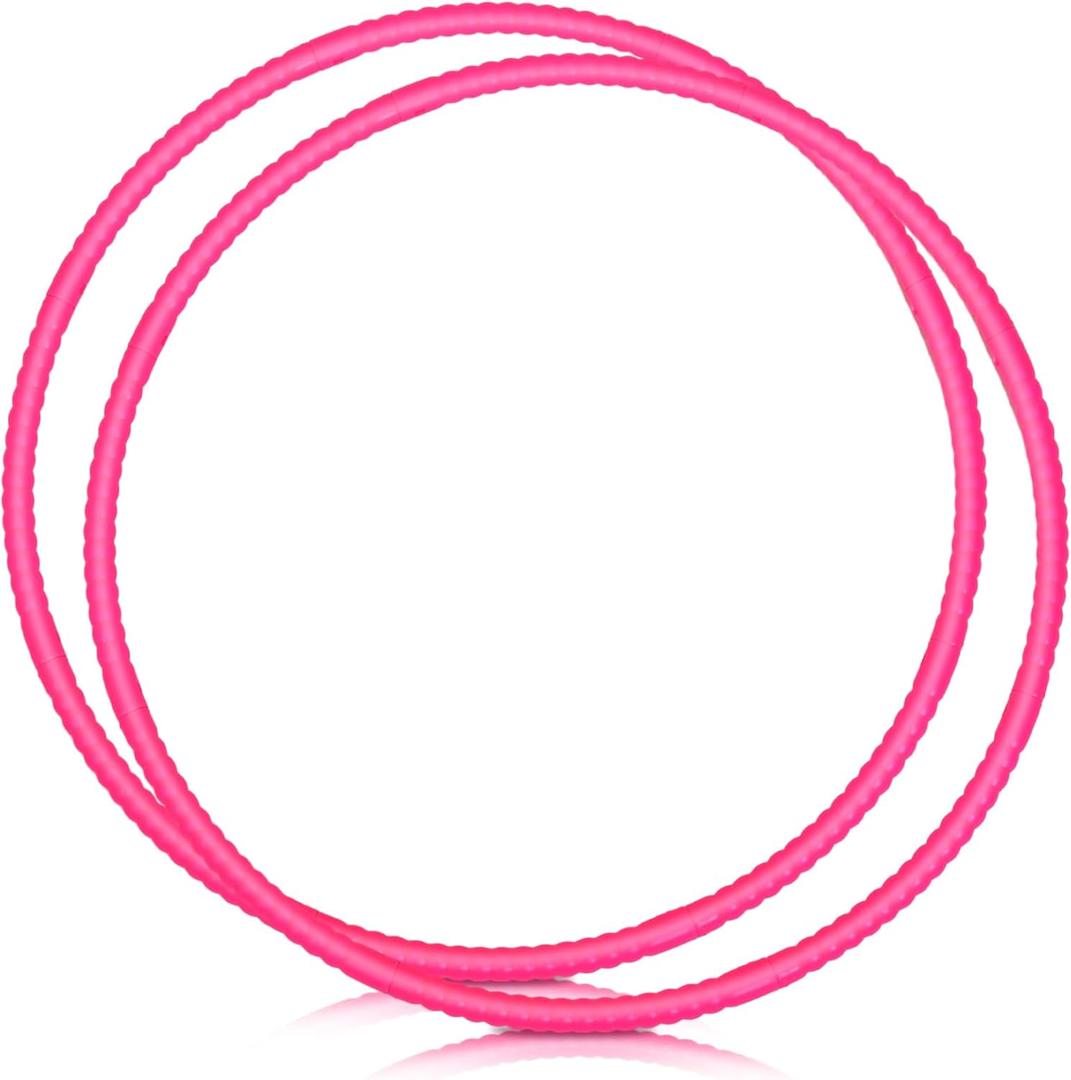 2 Pcs Toy Hoop Exercise Hoop Detachable Adjustable Plastic Toy Ring Playground Equipment for School Colored Circles Exercise Ring for Teens Dog Agility Equipment(Rose Red,23 Inch)