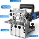 Dual-Spindle Doweling Jointer DJ710, 710W 120V 60Hz, Wood Plate Dowel Joiner, 2X10mm, 2X8mm and 2X6mm Drilling Bits, 90 Dowels
