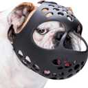 BARKLESS Short Snout Dog Muzzle, Soft Silicone Flat Faced Muzzle for French Bulldog Shih Tzu and Pug for Biting Chewing Licking and Grooming, Allows Panting, XL