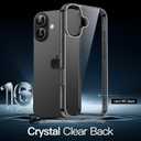 JETech Case for iPhone 16 6.1-Inch, Non-Yellowing Shockproof Phone Bumper Cover, Anti-Scratch Clear Back (Black)