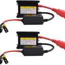 2PCS DC 12V 55W Super Slim HID Ballast Kit Fast Start Universal Xenon Headlight Ballast for H1/H3/H4/H7/H8/H9/H11/H13/9003/9005/9006/9007