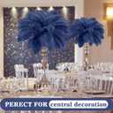 Retrowavy 50 Pcs 14-16 Inches Large Natural Ostrich Feathers Bulk for Centerpieces for Wedding Party Centerpieces Home Decoration Flower Arrangement(Navy Blue)