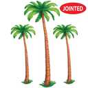 Beistle Jointed Palm Trees - 3 Pack, Cardstock Paper Palm Tree Cutouts, Hanging Wall Decorations for Luau, Tropical Hawaiian Beach Party, Summer Event Dcor, Photo Backdrop, Two 4 & One 6