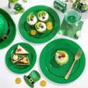 FLOWERCAT 60PCS Green Plates & St. Patrick's Day Plates - Heavy Duty Dark Green plates Disposable for St. Patrick's Party&Easter- Include 30PCS 10.25" Dinner Plates & 30PCS 7.5" Dessert Plates
