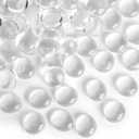 FUTUREPLUSX 50PCS Clear Flat Glass Beads, Vase Fillers Flat Glass Marbles for DIY Crafts, Aquarium Fish Tank Rocks Decor