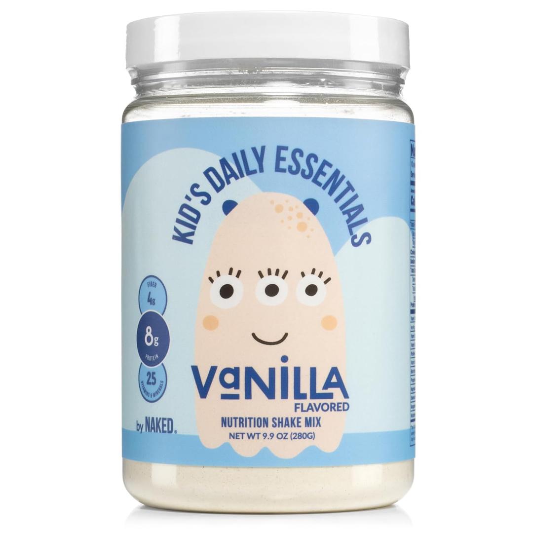 Naked Vanilla Kids Daily Essentials, Kids Protein Shake Made With Organic Milk, 6 Organic Vegetables, 25 Vitamins and Minerals, No Artificial Sweeteners, Flavors, Colors or Preservatives, Best by: 04/2027
