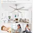 Fanbulous 60 Inch Ceiling Fans with Lights and Remote, Reversible 6 Blades, Dimmable, 3000K-6000K Adjustable, Outdoor Ceiling Fans for Patios, Large Ceiling Fan for Indoor or Covered Outdoor, Nickel