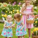 PATPAT Multipack Girl Toddler Dresses Sleeveless Flamingo Striped Toddler Casual Dresses, 3-4 Y