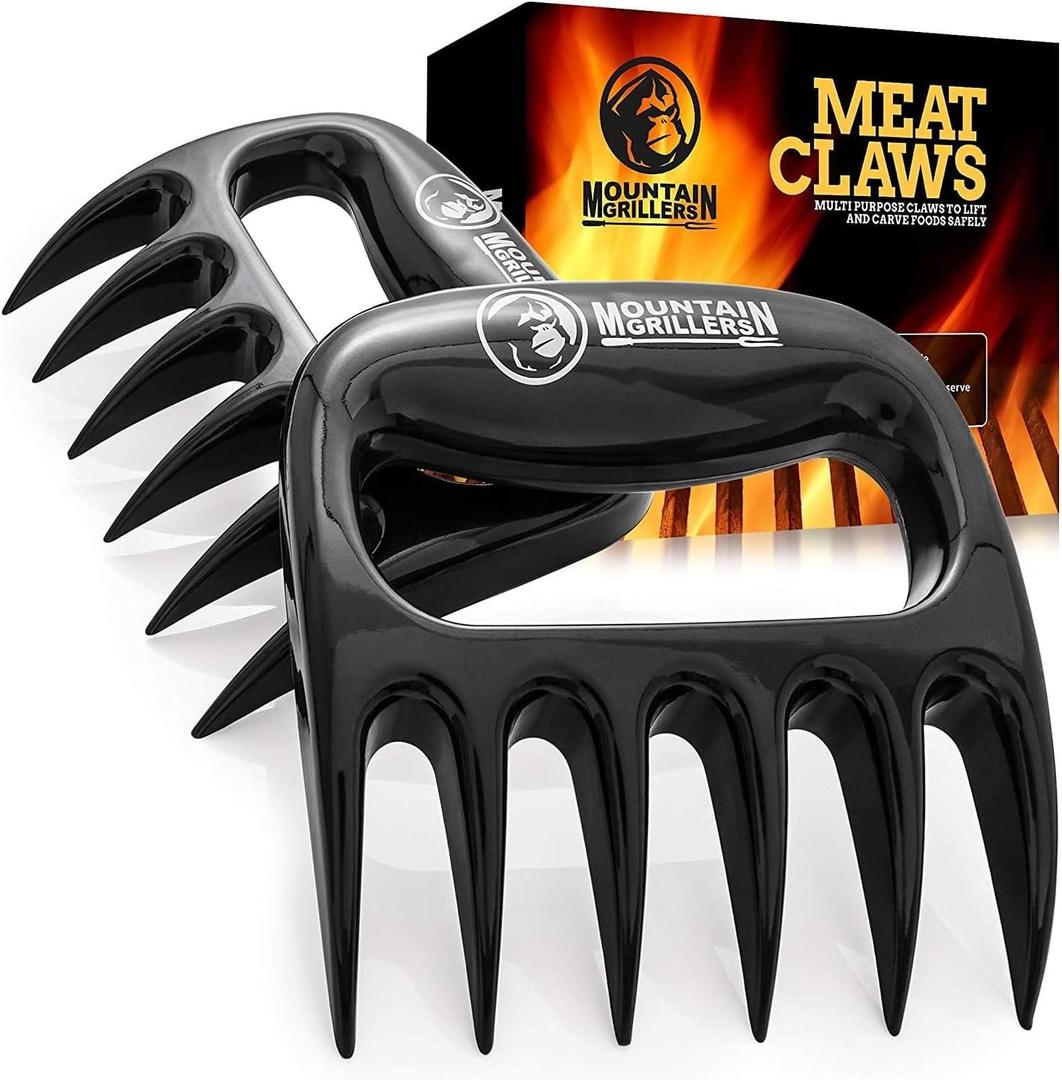 Mountain Grillers Meat Claws - Pulled Pork Shredder Tools for BBQ - Bear Claws for Shredding Meat on Grill, Smoker, or Barbecue - Heavy Duty Grilling Accessories - Pack of 2, Black