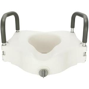 Raised Toilet Seat Height Toilet Seat with Handle Toilet Seat Risers Toilet Safety Seat for Elongated or Standard Commode White