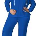 Tycorwd Women's Plus Size Two Piece Outfits Sweatsuits Sets Long Sleeve Full Zipper Hoodies Wide Leg Pants Tracksuit Sets (Blue, XXXL)