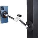 Dual Magnetic Phone Holder for Magsafe, Heavy Duty Phone Mount with 10" Long Magic Arm for Gym/Truck/Tractor/Forklift/Boat, Compatible with iPhone 16 15 14 13 12 Series, Magsafe Cases