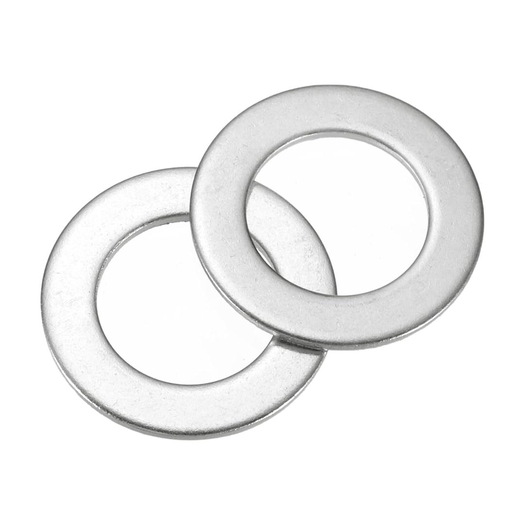 uxcell 60Pcs M16 304 Stainless Steel Flat Washers Plain Washer 16mm ID 22mm OD 0.8mm Thick Flat Spacers for Screws Bolts Garden Faucet Plumbing Repair, Silver