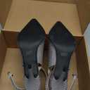 Soireelady Women's Slingback Heels Ankle Strap Pointed Toe Stilettos High Heel Beaded Pumps Dress Shoes 3.5 Inches (10)