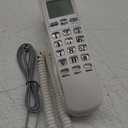 Corded Phone, Wall-Mountable Telephone with Call Display One-Button Redial Built-in Dial Pad Telephone, White