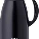 GiNT Stainless Steel Thermal Coffee Carafe, Double Walled Vacuum Water and Beverage Dispenser, 12 Hour Heat Retention, 65 OZ /1.9 Liter Black