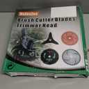 NeJesZoe 10" x 3 Teeth Carbon Steel Brush Cutter Blades Weed Trimmer Blade Head with Adapter Kit for Weed Eater Blade Compatible with Stihl,Husqvarna,Ego Brush Cutter,Trimmer,Weed Wacker (2 Pack)