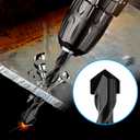 2 x 5-Piece 1/2 Masonry Drill Bits for Concrete Tiles Stone, 1/2 Inch Carbide Drill Bit Set for Glass Ceramic Brick Soft Metal Plastic and Wood, Hex Shank Drill Bit Set Diameter 12mm, Black