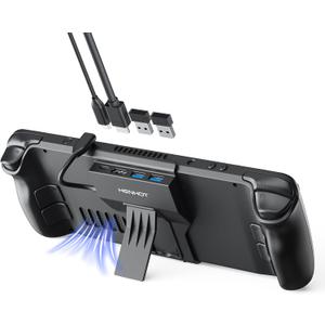 Steam Deck Dock, 4-Port USB C Hub with HDMI 2.0 4K@60Hz, Dual USB-A 3.0, 100W Max PD-in, Foldable Stand